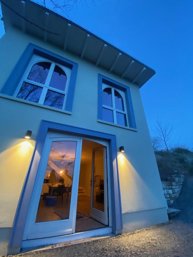 Weinbergshaus mit Blick auf's Wasser Salzatal Exterior foto